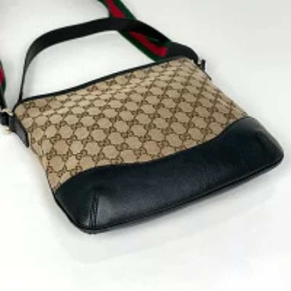 Gucci Hobo brown web shoulder GG Sherry bag canvas